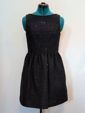 Kate Spade Classic Black Tweed Sequin Party Dress